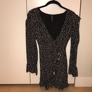 Zara polka dot b&w dress